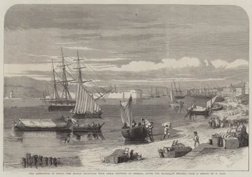 La rivoluzione in Sicilia, il popolo che ritorna con i propri beni a Messina, dopo la battaglia di Melazzo